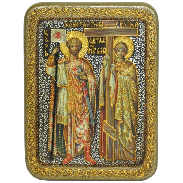 Святые равноапостольные Константин и Елена, Подарочная икона, 15 Х20